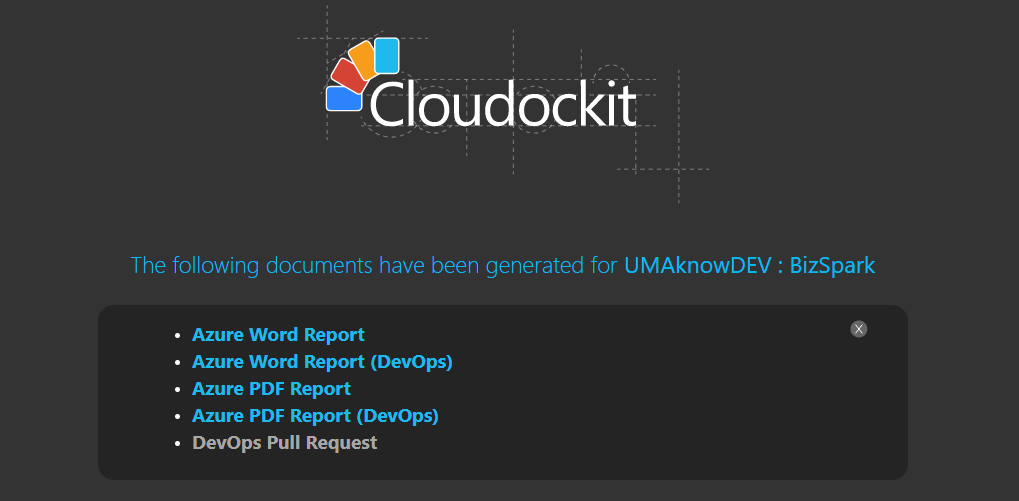 Screenshot Cloudockit