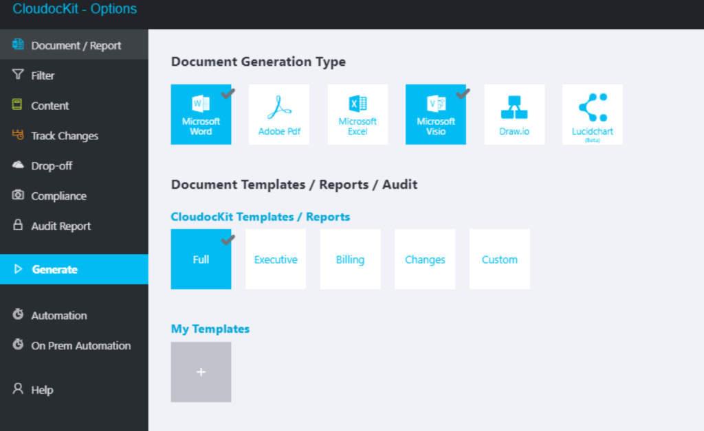 Cloudockit user interface