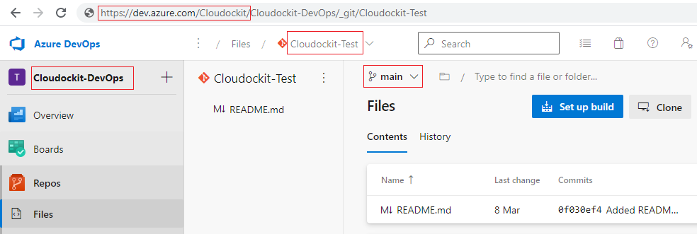 Screenshot Azure DevOps