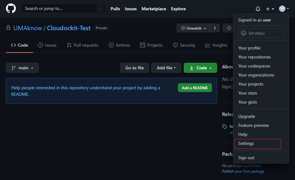 Github screenshot