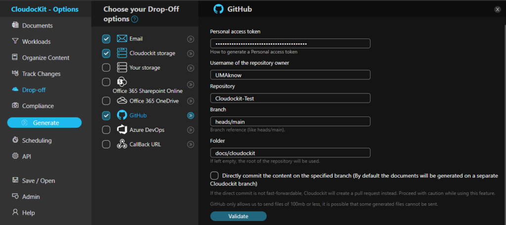 Cloudockit user interface screenshot